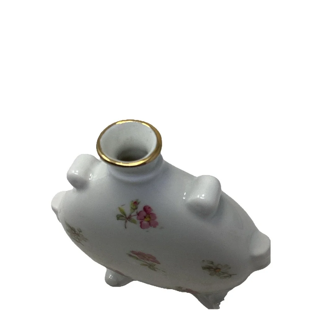 Limoges Miniature Floral Daisy/Roses Porcelain Bud Vase Amphora/Urn Style 4.5
